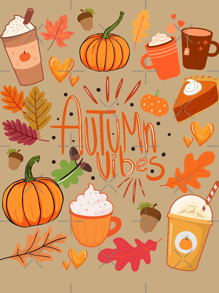 Autumn Vibes Fall Leaves Pumpkin Spice Season by petestyles