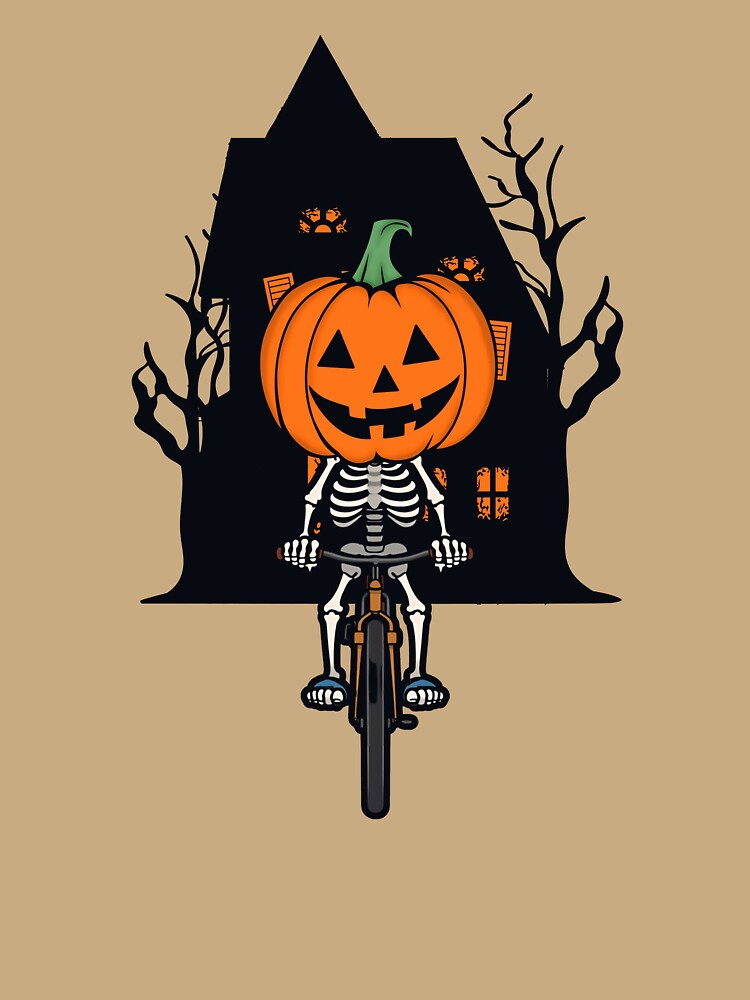 Skeleton Riding Bicycle Halloween by aussieexplore