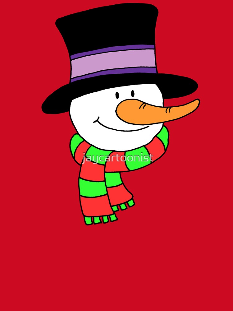 Snowman Cartoon Head Holiday Colors by jaycartoonist