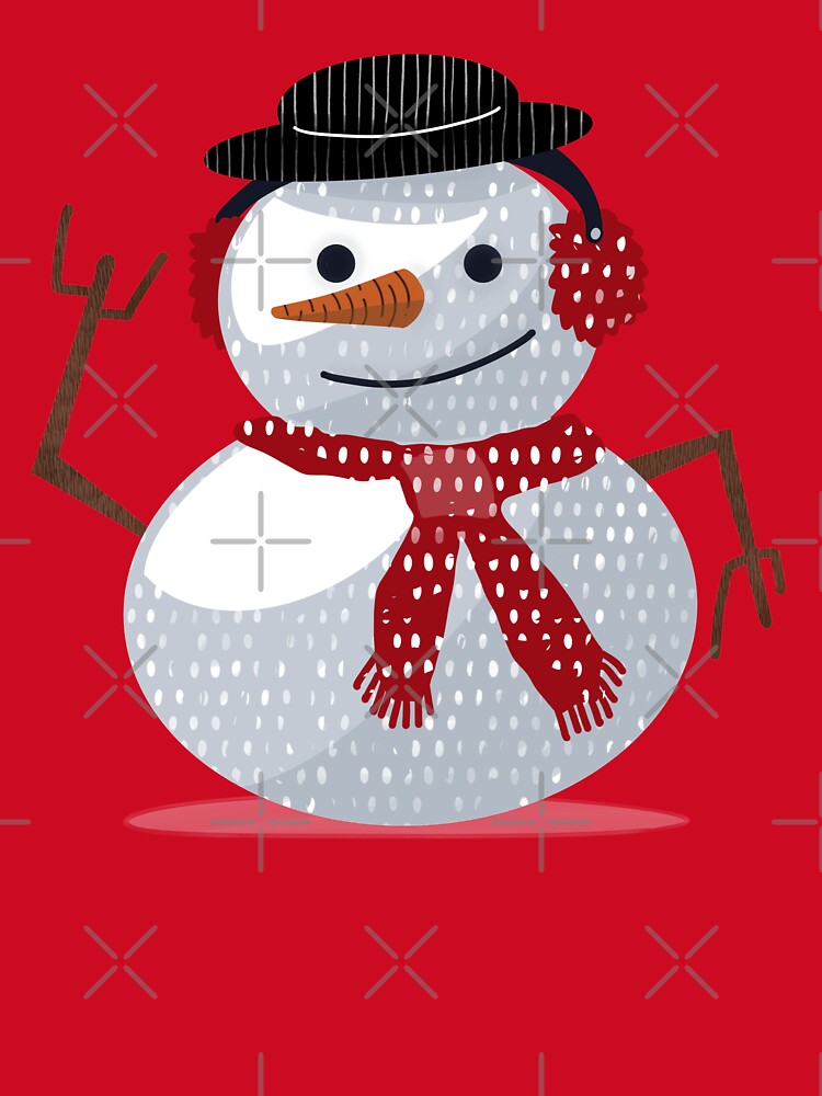 Cute cartoon Christmas snowman graphic. by LaBellCreative