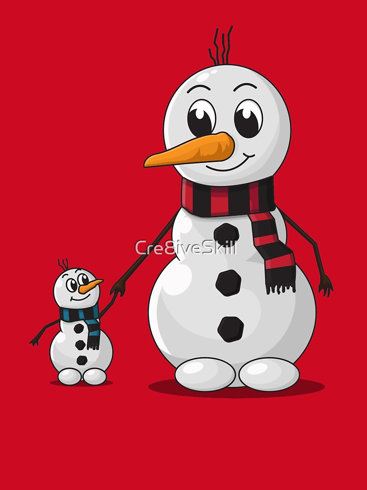 Snowman Family Vector Graphic Art For Christmas by Cre8iveSkill