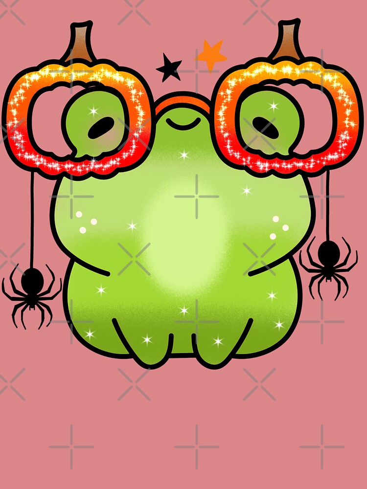 Spider horror happy cute halloween frog by Quacktails