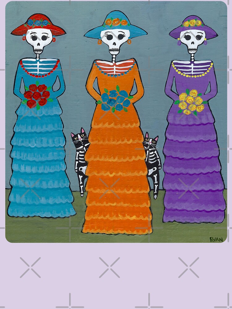 Catrinas and Cats by KilkennyCat Art