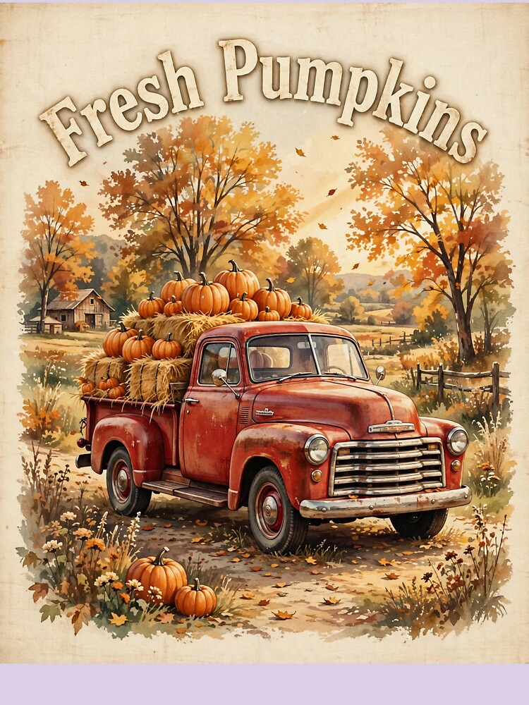 Fresh Pumpkins Vintage Truck by Remy's Golden Goods