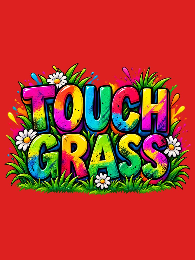 Touch Grass Colorful 3D Typography by Hari Arts