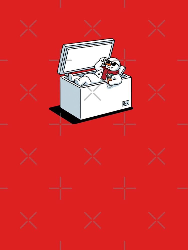 Cool Snowman Chilling In Chest Freezer by Rare By Hero