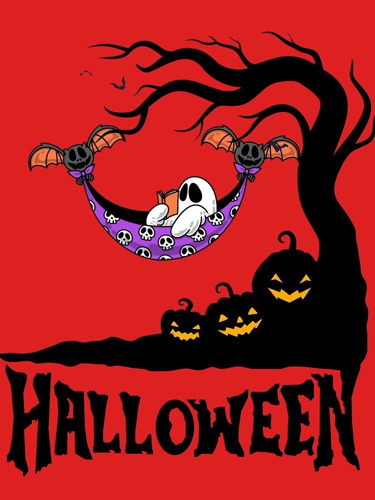 Funny Ghost Reading Book T-Shirt | Cute Introvert Halloween Gift for Book Lover by CREEPY CRAZE