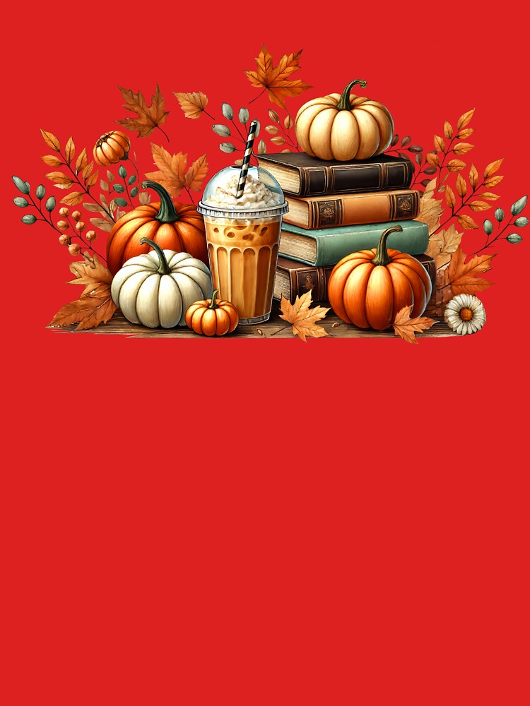 Fall books iced coffee and pumpkins by Susan-Marie220