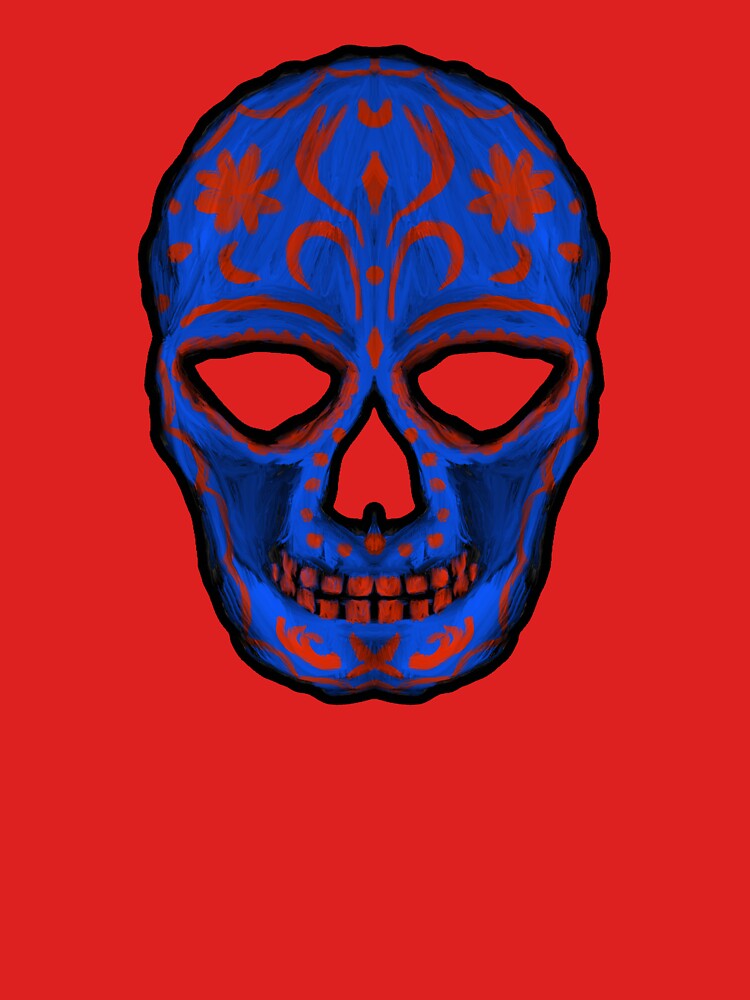 Blue Sugar Skull by CrazyFozBazaar