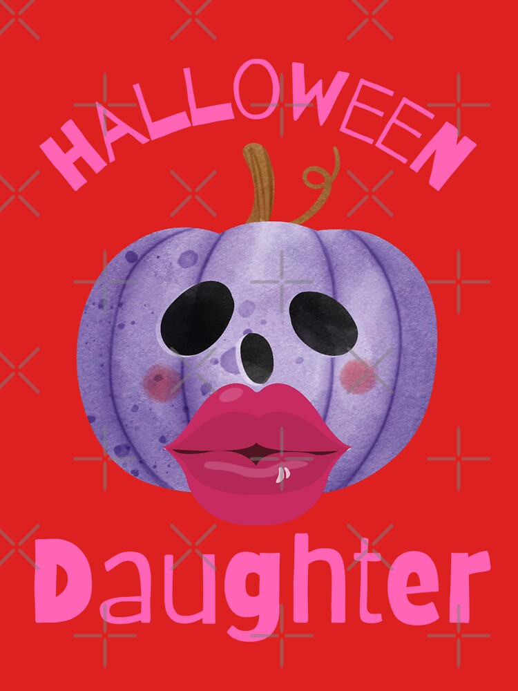 Halloween Daughter (in pink) - Funny Halloween Pumpkin Head by CosmicStory