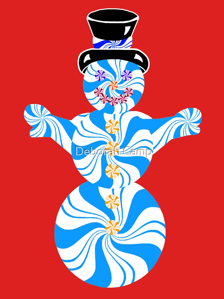 Blue Peppermint Holiday Snowman by Deborah Camp