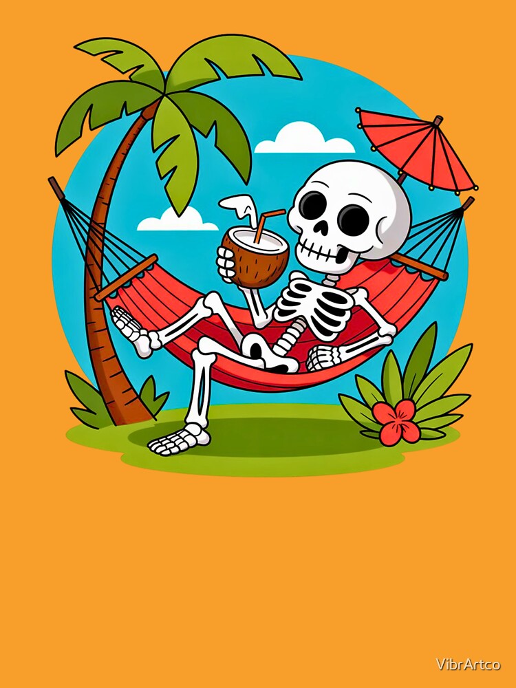 Skeleton in Hammock with Coconut by VibrArtco