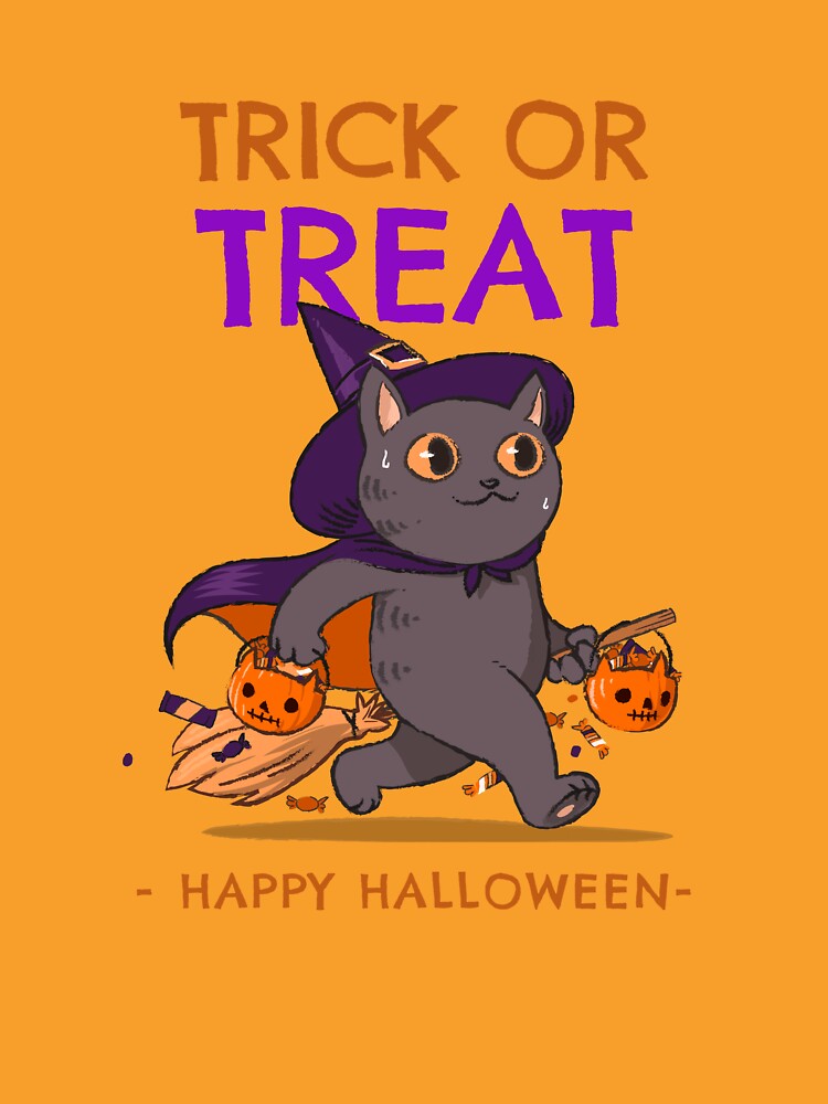HALLOWEEN TRICK OR TREAT BLACK CAT by JamiesLocker