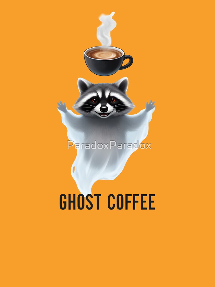 Ghost coffee - Raccoon with spooky coffee by ParadoxParadox