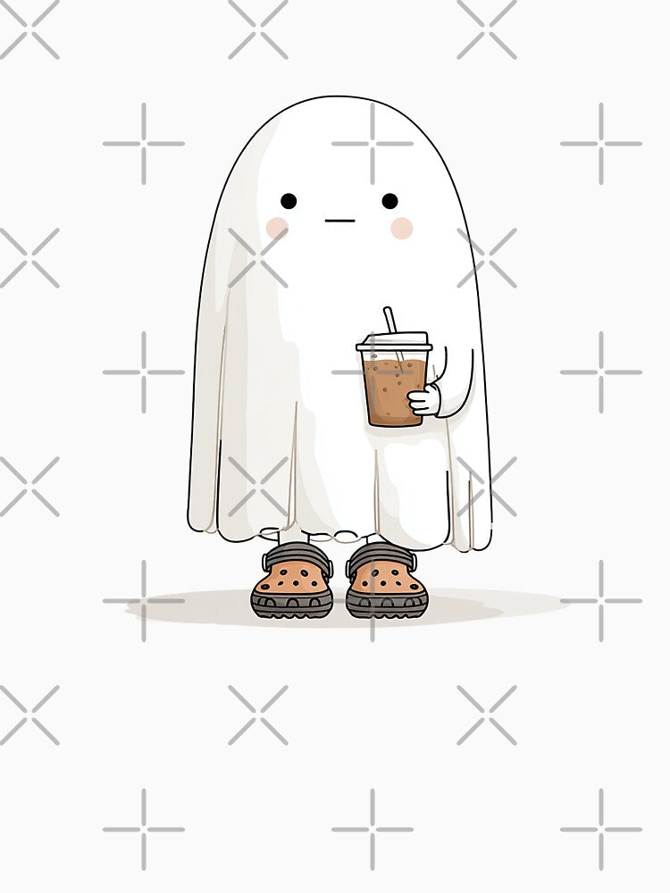 Iced Coffee Ghost – Minimal Cute Aesthetic by Alphakenon