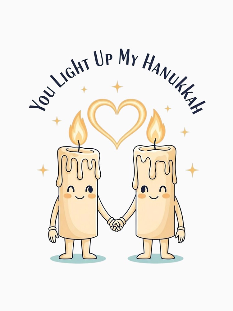 You Light Up My Hanukkah – Cute Candle Couple Hanukkah by Dezyra Clothing