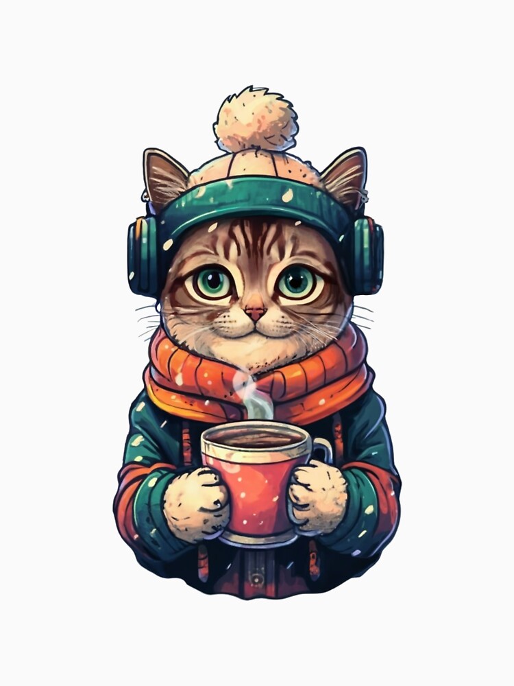 Cute cat drinking hot cocoa by CosmicFreedom9
