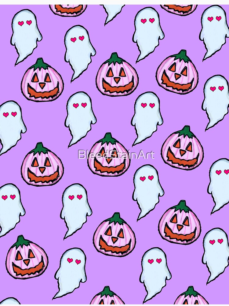 Pumpkins and Ghosts (Lavender) by BleedStainArt