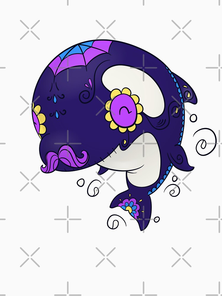 Cute Sugar Skull Animal Day of the Dead orca whale by abowersock