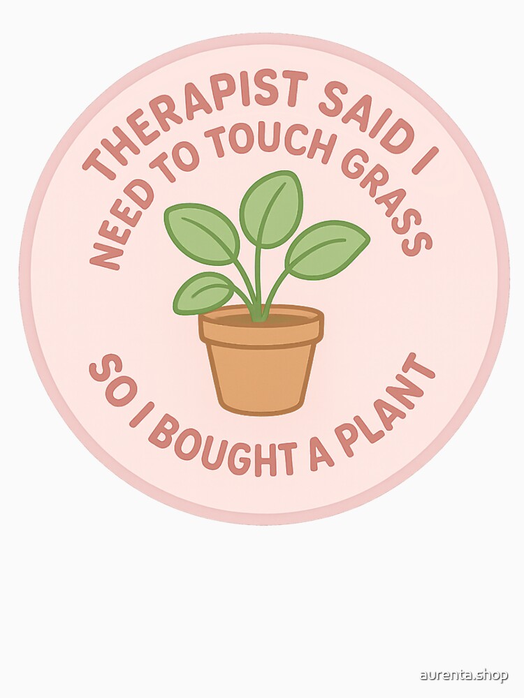 Touch Grass Pastel Plant Sticker by aurenta.shop