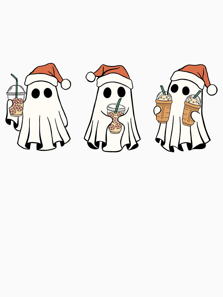 Christmas Ghosts With Iced Coffee by DeafPigeonDesigns