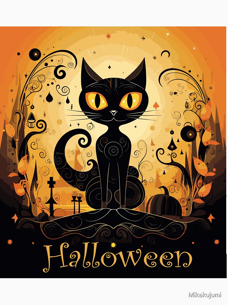 Halloween black cat by Mikakujumi
