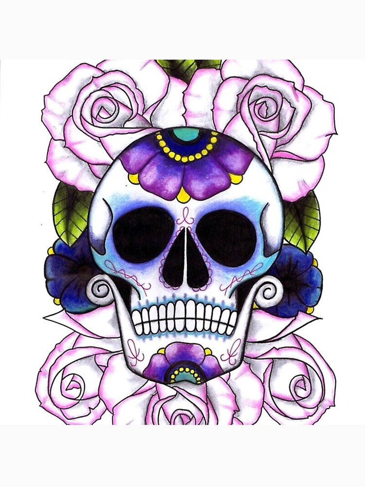 Blue and Purple Sugar Skulls by cindyfordyce