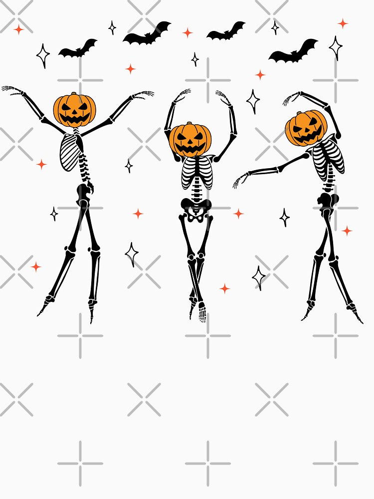 Retro Skeleton Dancing Halloween, Pumpkin Spooky Season, Autumn Leaves, Halloween Party by SAFREN