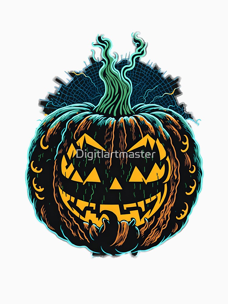Spooky Halloween Pumpkin - Scary Jack-O'-Lantern Design by Digitlartmaster