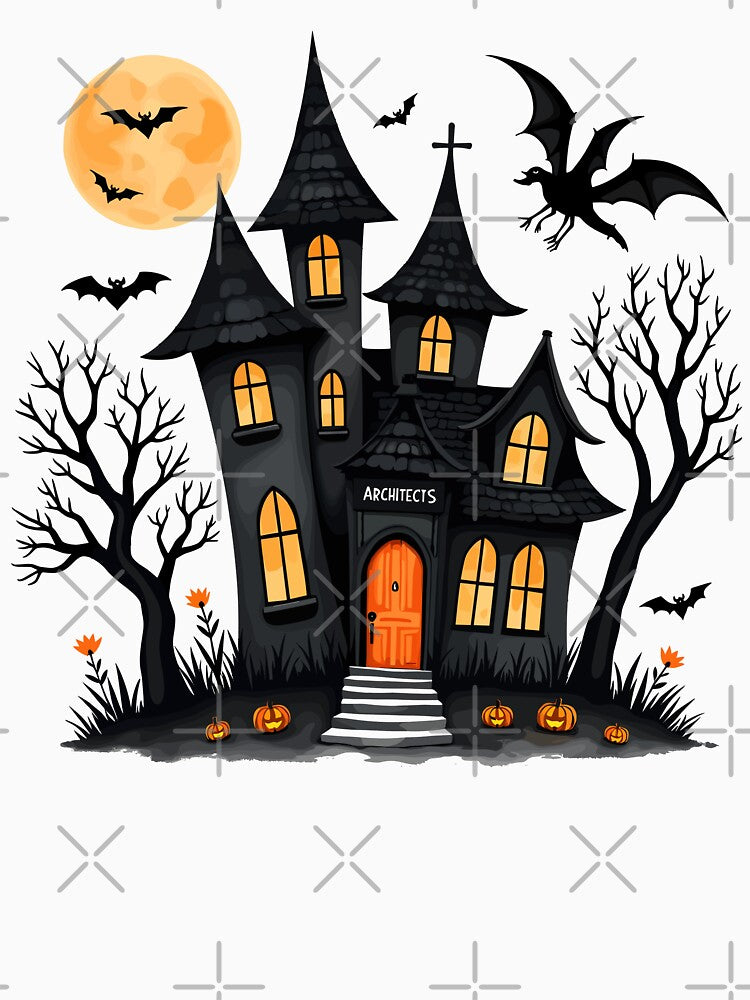 Haunted Architect House Halloween by Quirky Shirts
