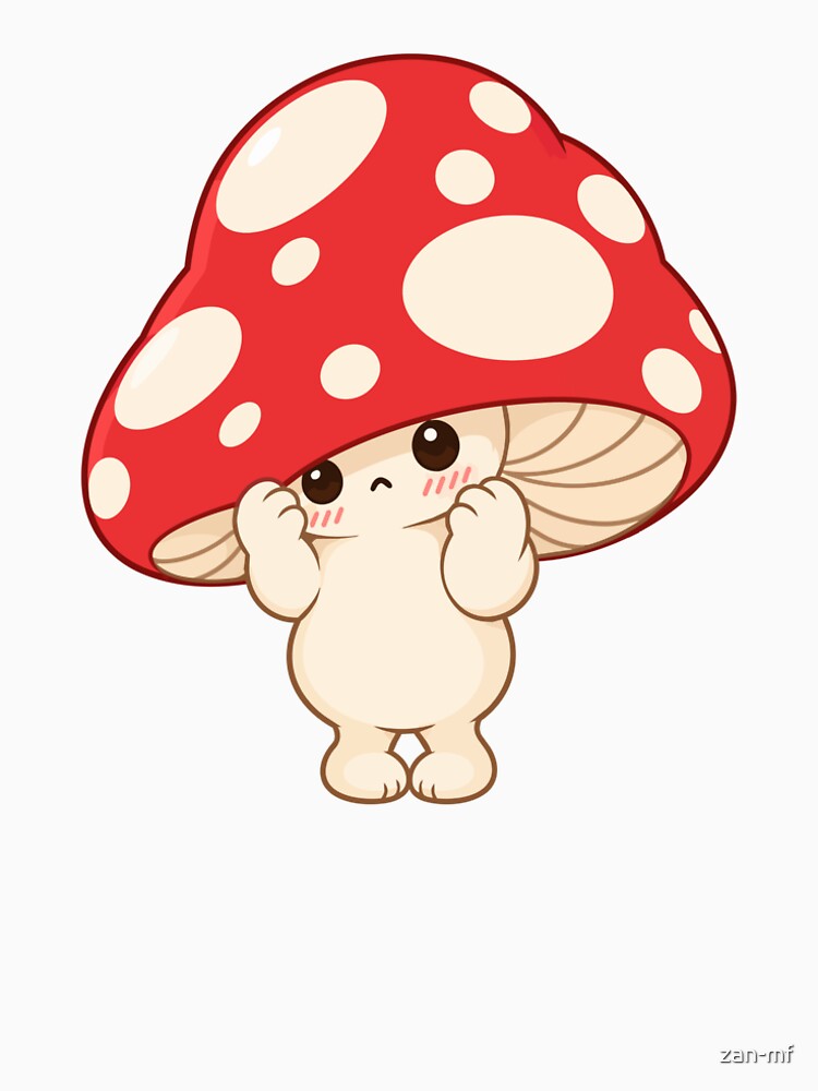 Cute Red Mushroom Kawaii Forest Character by zan-mf