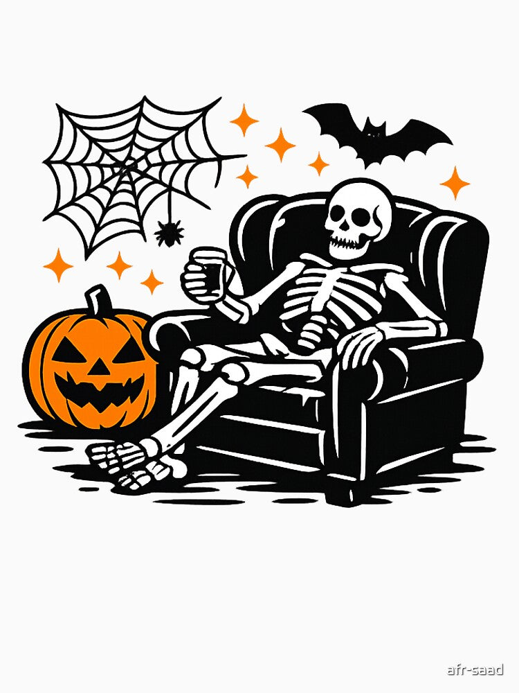Lazy Skeleton in Armchair Halloween by afr-saad