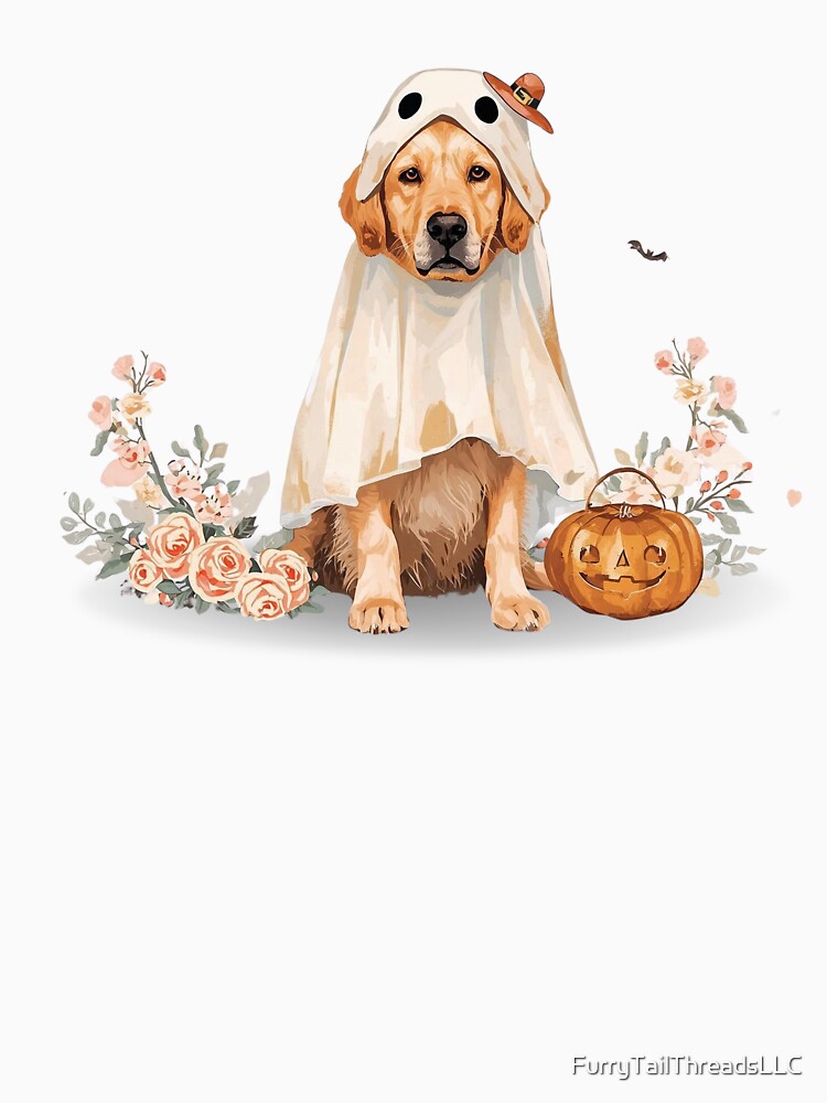 Cute Ghost Spooky Puppy Halloween Labrador by FurryTailThreadsLLC