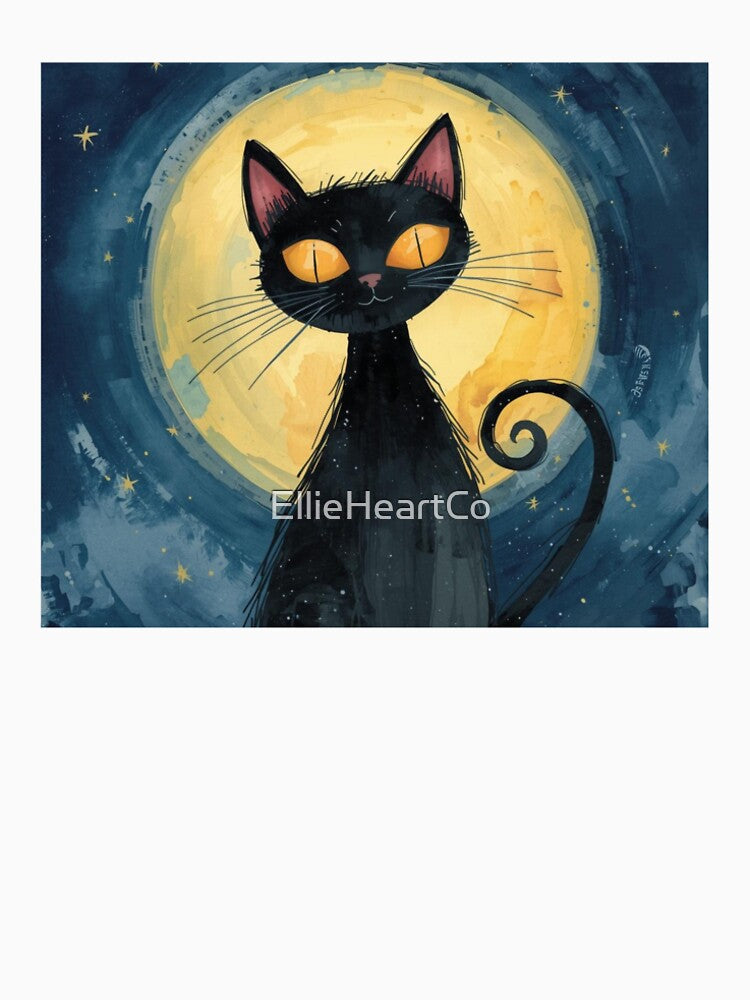 Black Cat Whimsy by EllieHeartCo