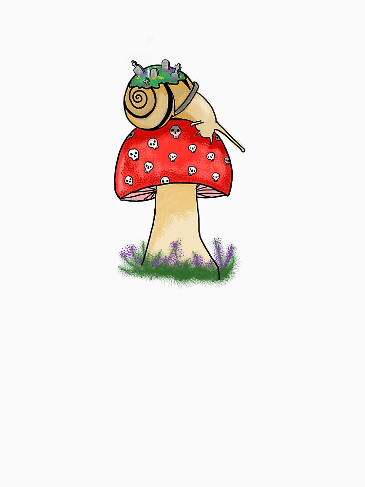 Snail Cemetery on Mushroom – Spooky Naturecore Art by Paisley Dylan