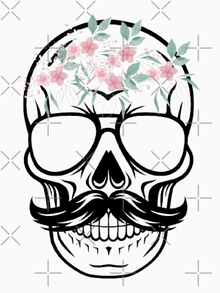 Funny Skeleton with Flowers by funkyfreshfinds