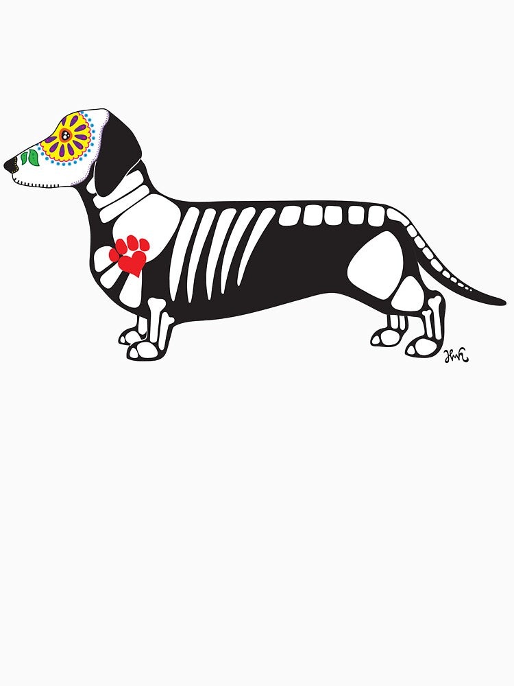 Sugar Skull Dachshund by Hannahh3y
