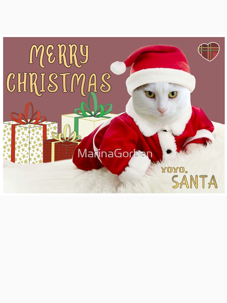 Funny Cat Santa Merry Christmas Love - Happy Holidays by ViewerEqualsPhoton