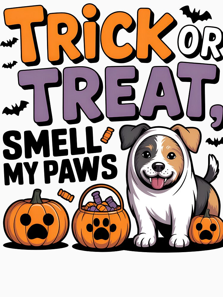 Trick or Treat Smell My Paws – Cute Halloween Dog Design by Wicked.Teez