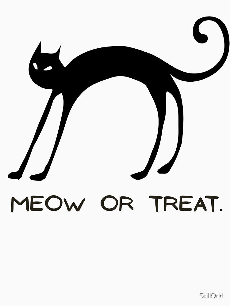 Meow or Treat , Funny Halloween Cat Pun by StillOdd