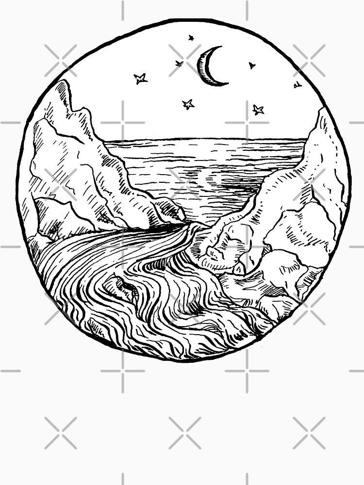 Moon Over Sea by Art by Claire Christy-Tirado