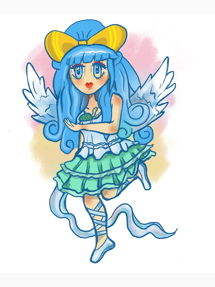Chibi Angel Girl Kawaii Pastel Goth w/ Familiar by lunaelizabeth