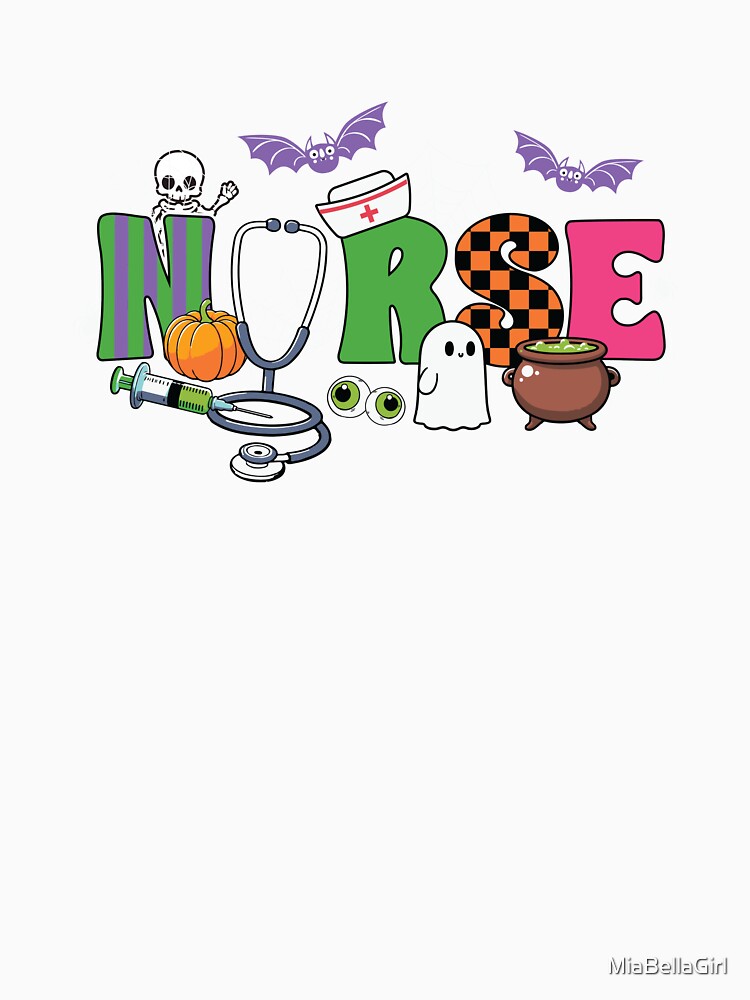 Spooky Halloween Nurse – Cute Medical Ghost & Pumpkin Design by MiaBellaGirl