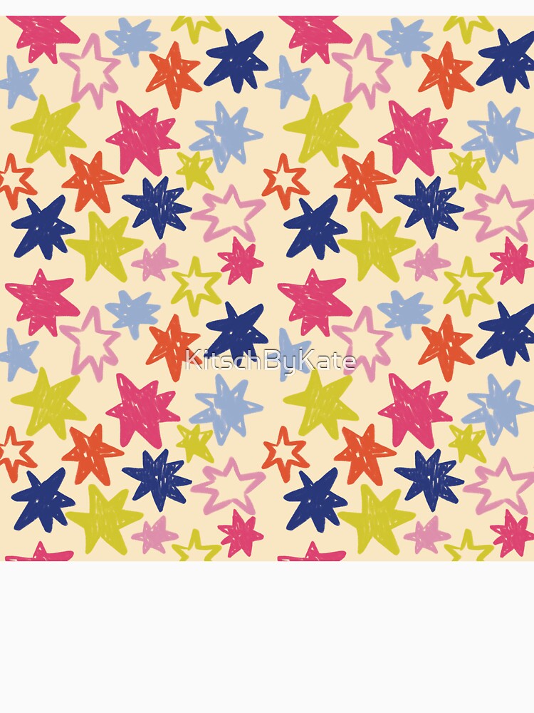 colored pencil rainbow stars by KitschByKate