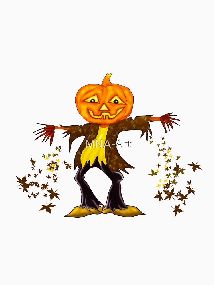 Smiling Halloween Scarecrow with jack o lantern head by MNA-Art