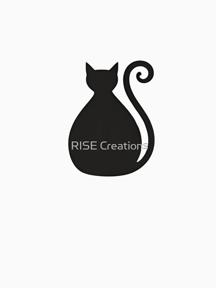 Cute silhouette halloween minimal black cat by RISE Creations