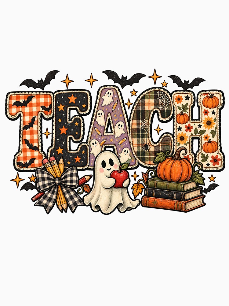 Trick or Teach Halloween Shirt | Leopard Plaid Teacher Design by ChloeCreativeSpace