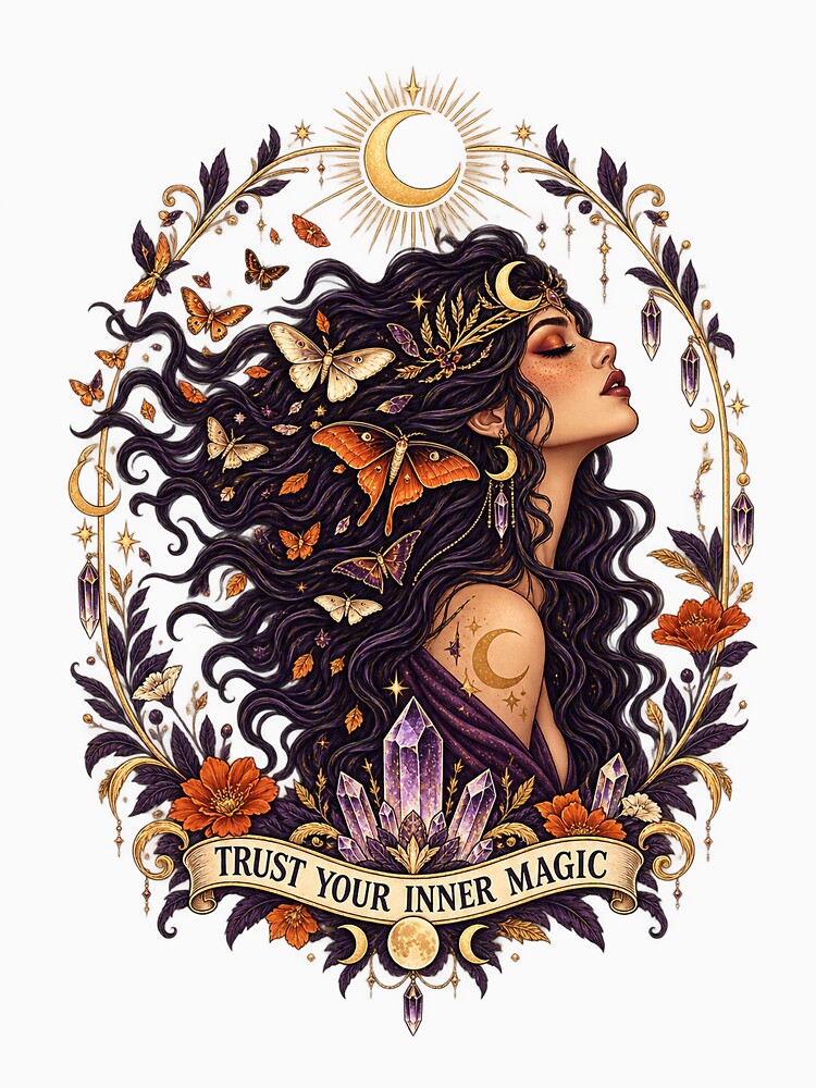 Trust Your Inner Magic Celestial Moon Goddess by KireVeronica