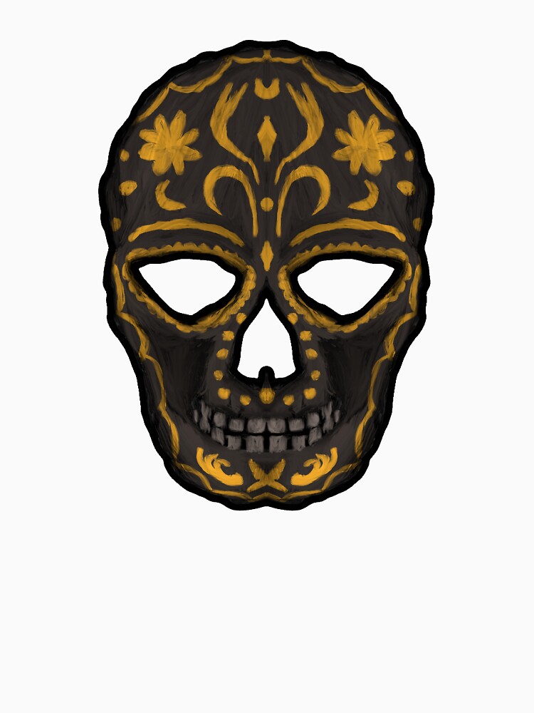 Black skull with gold by CrazyFozBazaar