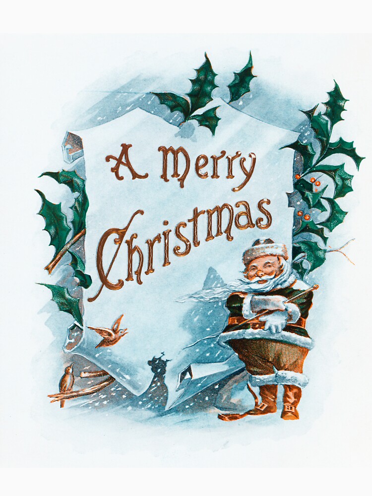 Illustration of Santa Clause and Christmas Motifs (1900) by Frank Buttolph by Designedbysm